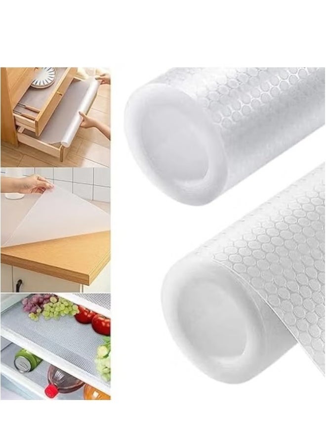 بطانة رفوف من لأغطية أدراج المطبخ، غير لاصقة، مصنوعة من مادة EVA آمنة غذائيًا وغير قابلة للانزلاق، مقاومة للبقع، مناسبة للرفوف والثلاجات والخزائن والمكاتب - Image 1